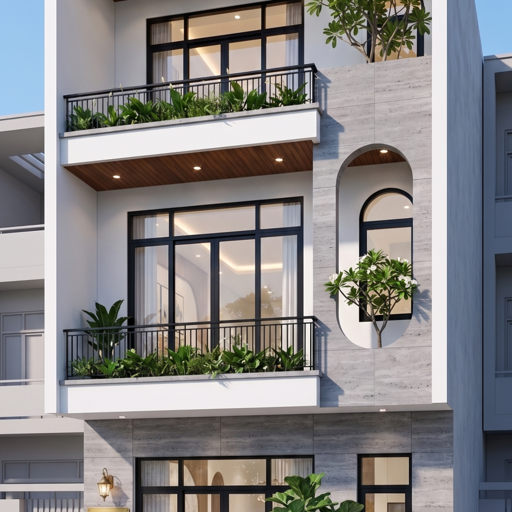 BẢN VẼ NHÀ 3 TẦNG ĐẸP MẶT TIỀN 6 M KÍCH THƯỚC 6×15 M